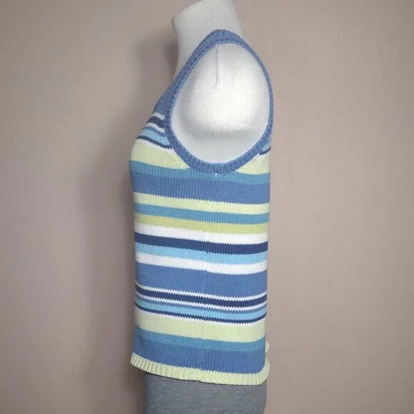 Square Neck Striped Sleeveless Sweater - Picture 5 of 13